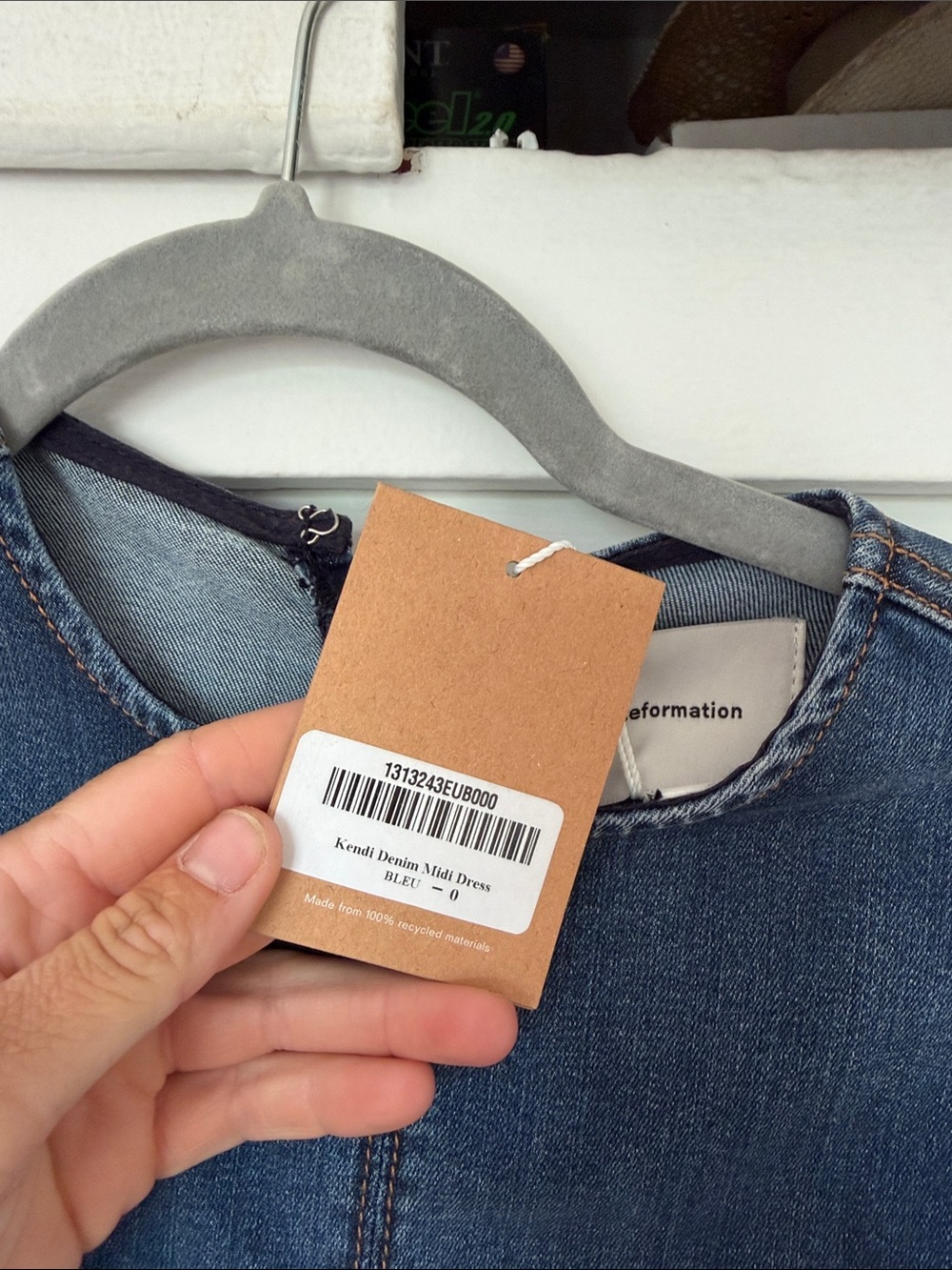 Reformation Kendi Denim Midi Dress - Fitted Waist - Picture 4 of 8
